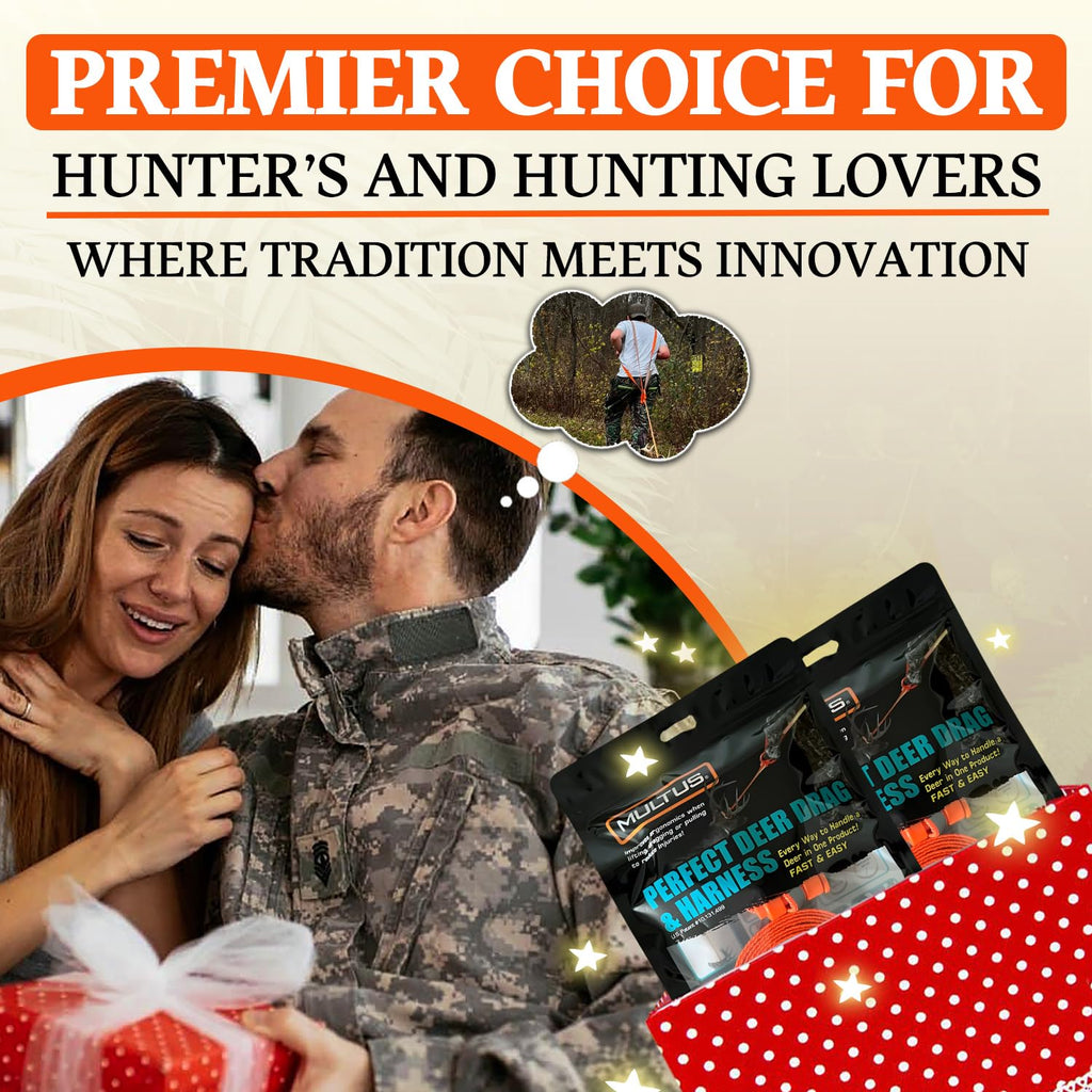 Multus: Perfect Deer Drag And Harness 2 Pack; Every Way To Drag A Deer In One Product Fast & Easy! Dual Harness Deer Drag With H