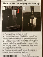 Horne Golf Mighty Putter Clip Holder For The Golf Bag