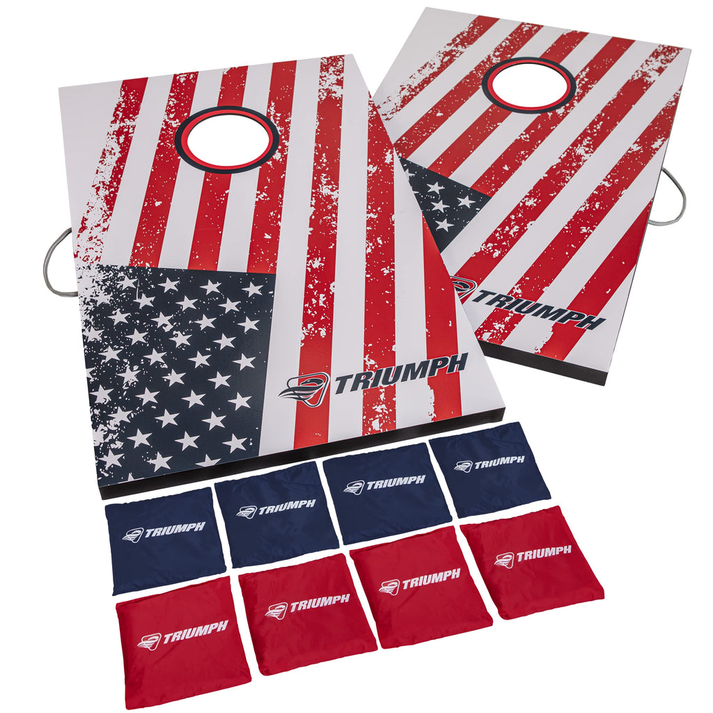 Triumph Sports Triumph Patriotic Classic 2X3 Cornhole Set - Includes 2 Patriotic Boards, 8 All-Weather Cornhole Bags