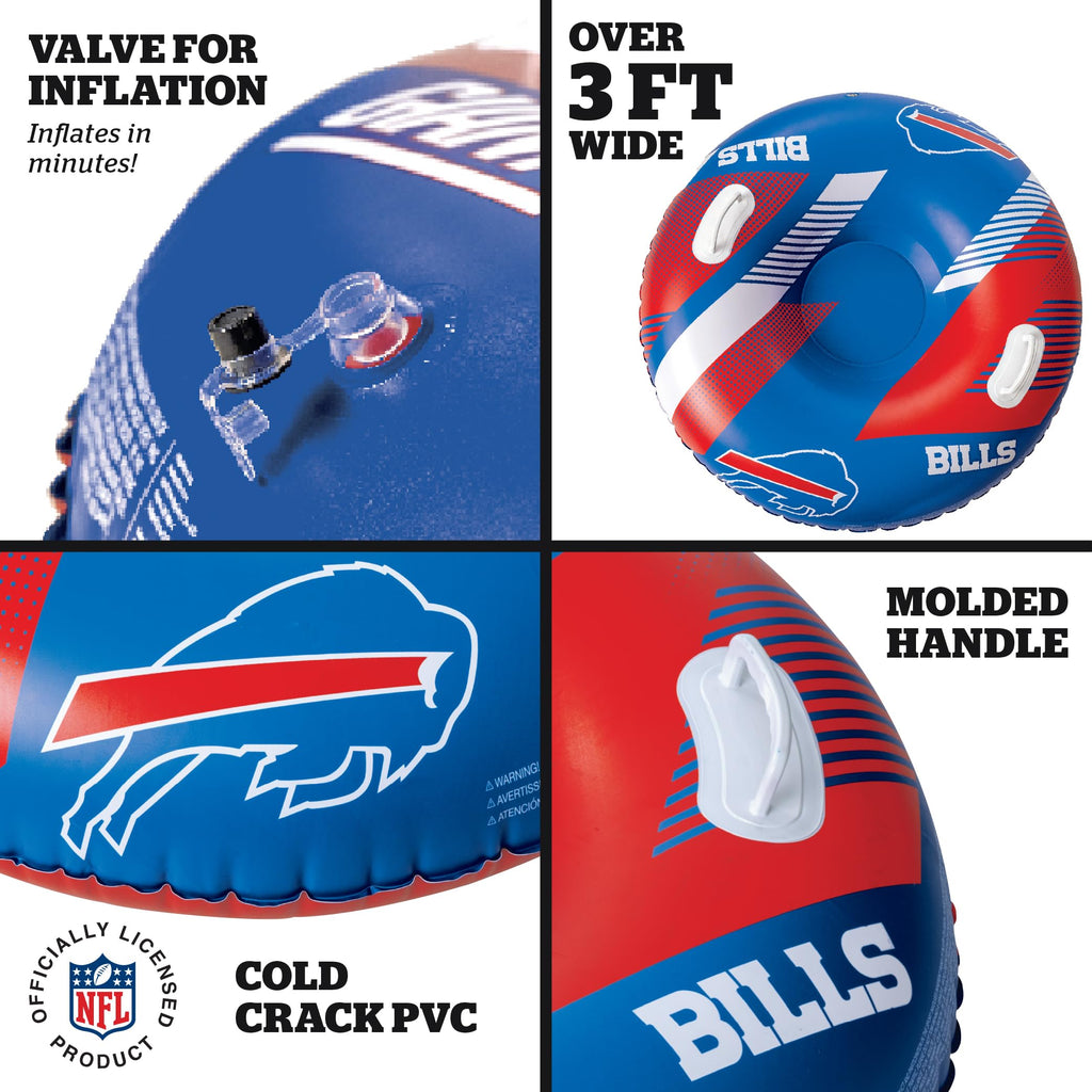 Bigmouth Buffalo Bills Nfl Fan Gear Outdoor Toys, Officially Licensed - Inflatble Snow Tube With Handles