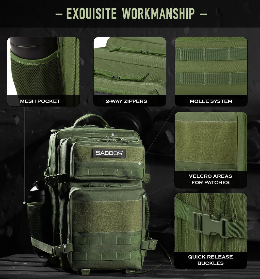 Saboos Gym Backpack For Women Tactical Military Outdoor Hiking Travel Camping Backpack Nylon Large Rucksack 45L