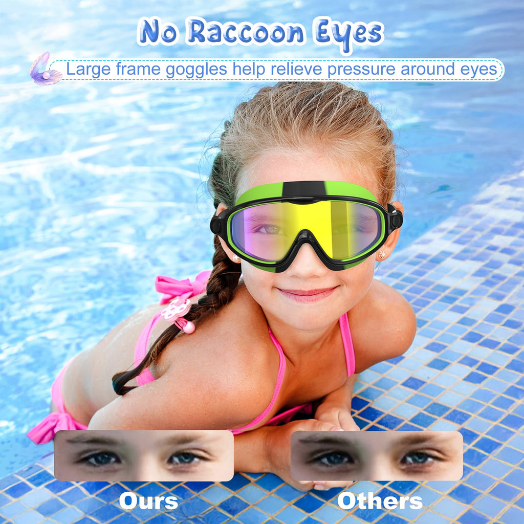 Vegovia Kids Swim Goggles 6-14 2 Pack, Swimming Goggles For Kids 8-14, Anti-Fog Uv Protection For Toddler Youth Teens Boys Girls