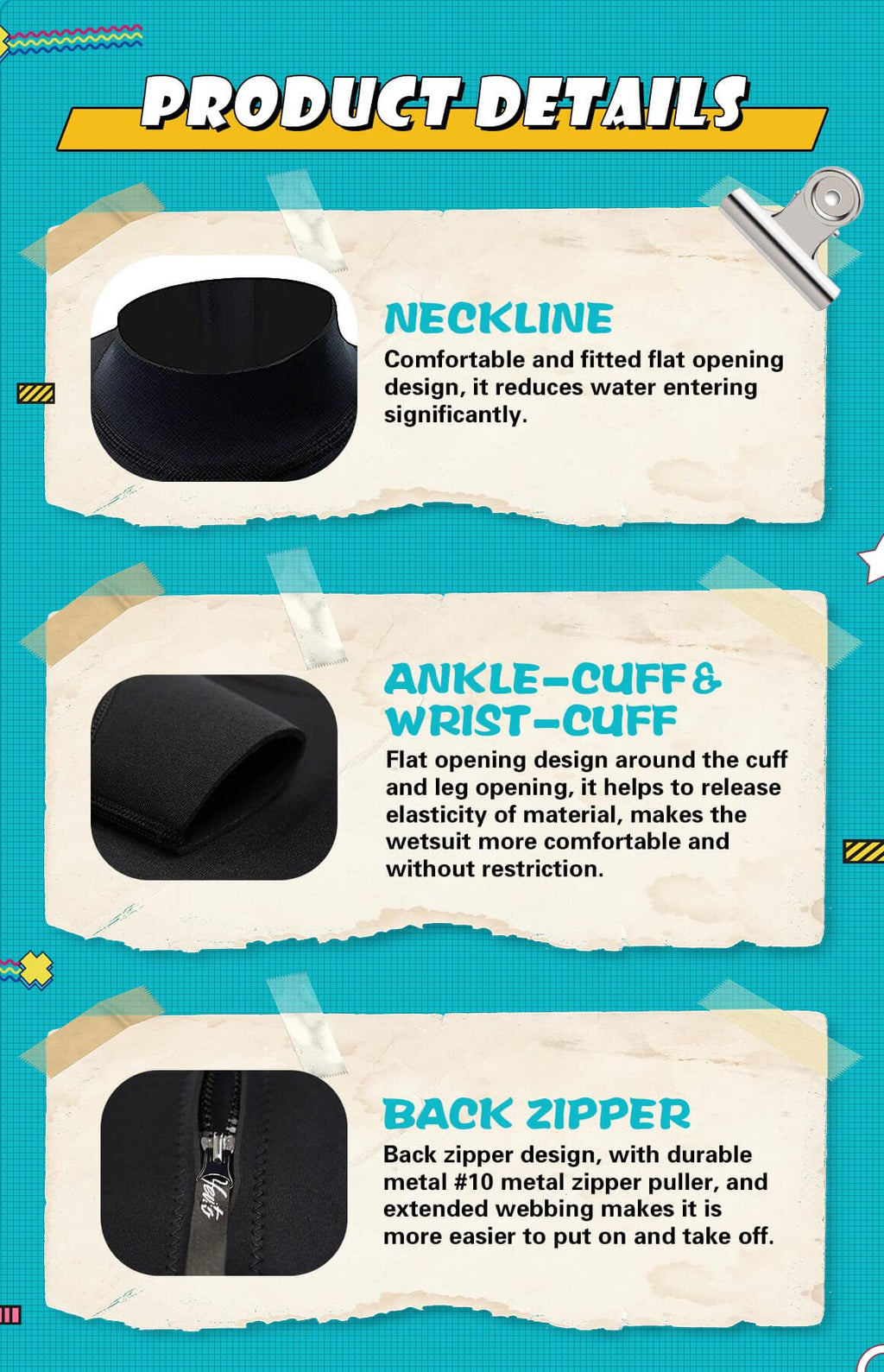 Hevto Wetsuits Kids And Youth 3Mm Neoprene Full Wet Suit Long Sleeve Surfing Swimming For Water Sports (K01-Blue, 16)