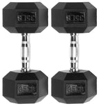 Fitvids Rubber Encased Hex Dumbbell, 35Lb, Pair