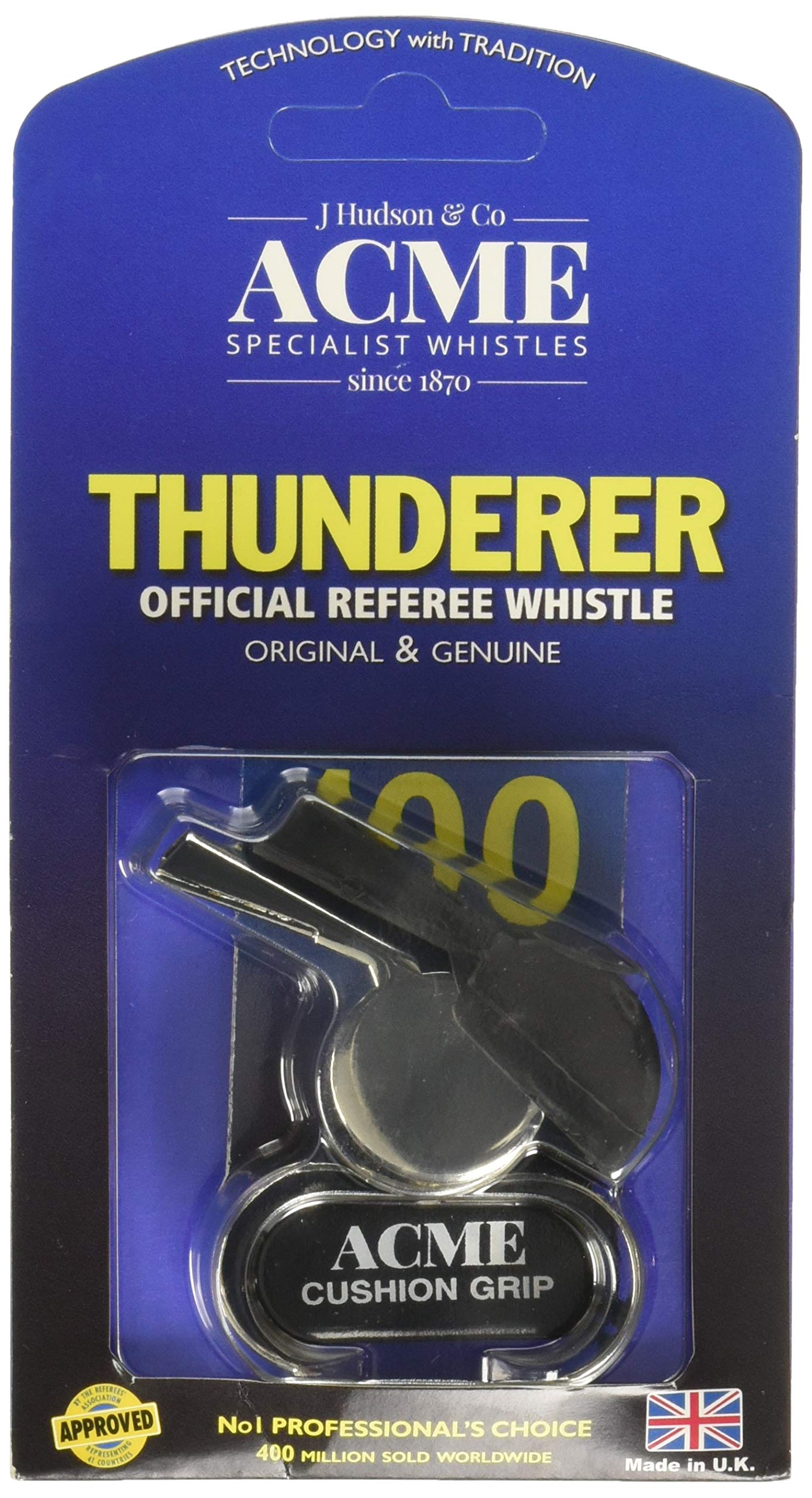ACME Thunderer Finger Grip Metal Whistle Nickel-Plated (477/58.5) Large (8015)