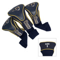Team Golf Nfl Los Angeles Rams Contour Golf Club Headcovers (3 Count) Numbered 1, 3, & X, Fits Oversized Drivers, Utility, Rescu