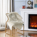 Easyjoy Ultra Soft Fluffy Shaggy Area Rug Faux Fur Rug Chair Cover Seat Pad Fuzzy Area Rug For Bedroom Floor Sofa Living Room (2