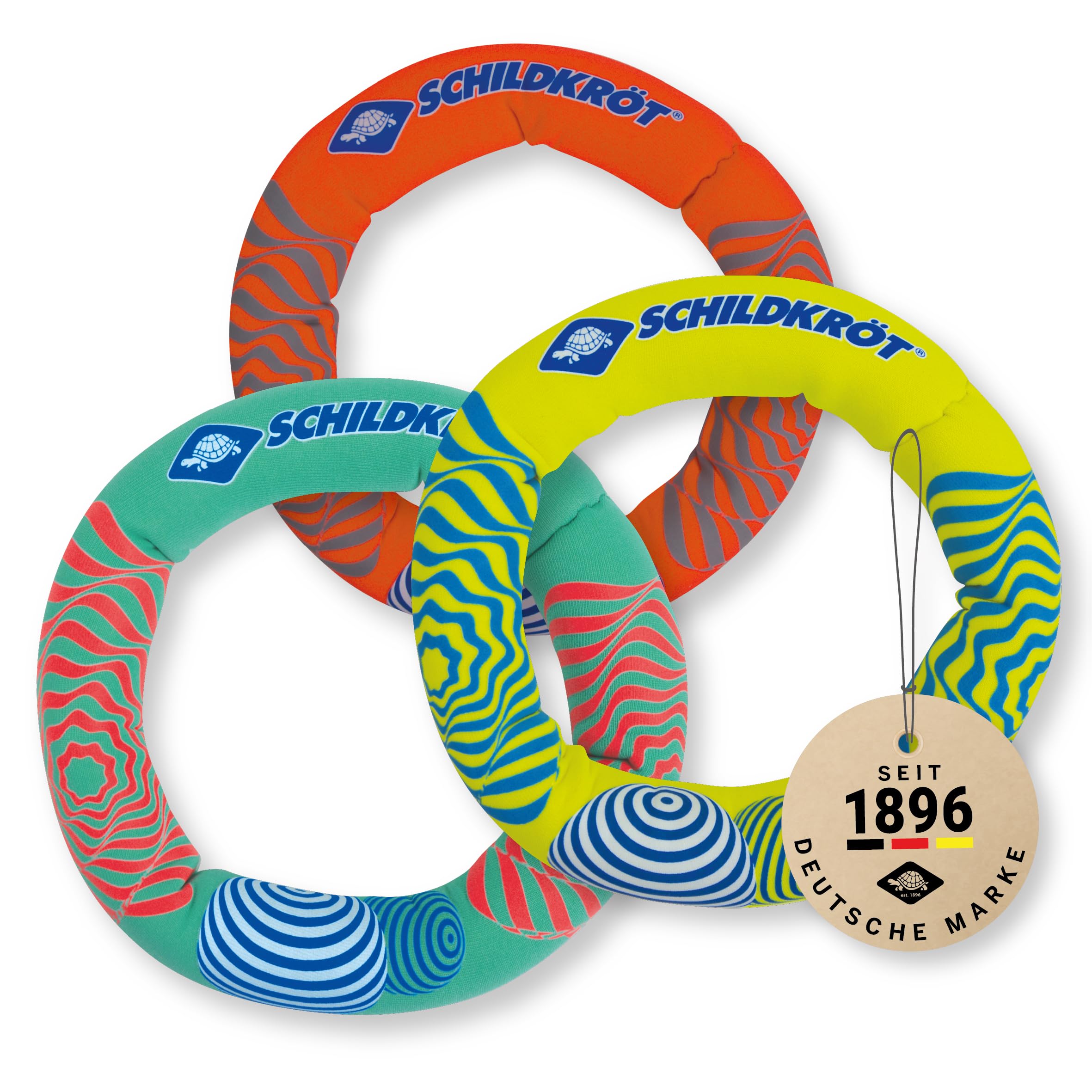 Schildkrt 970326 Neoprene Diving Rings, 3 Sand Rings, Diameter 14 cm, Easy to Grip, Standing on The Bottom, 970326