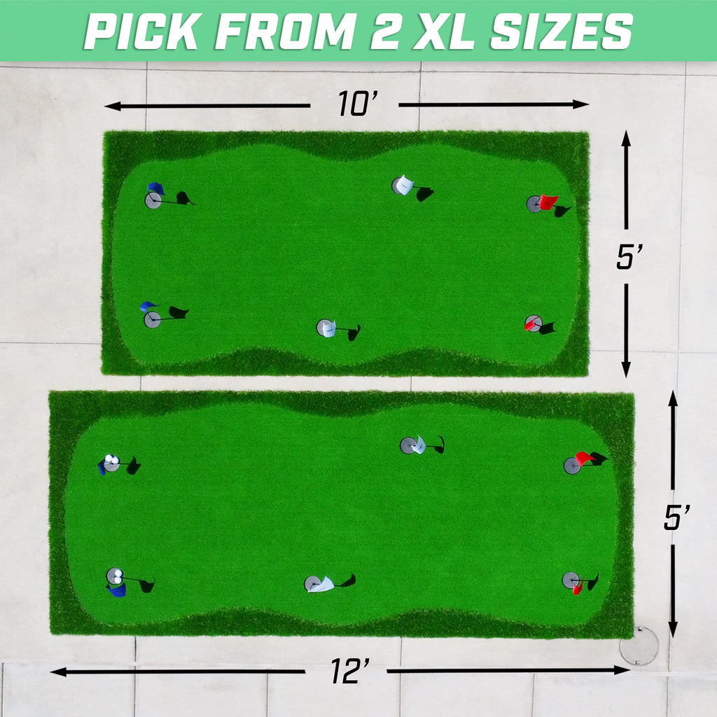 Gosports Golf Putting Green For Indoor & Outdoor Putting Practice - Choose 10Ft X 5Ft Or 12Ft X 5Ft