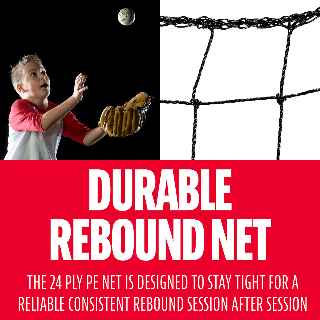 Franklin Sports Baseball Rebounder Net - 3-Way Baseball + Softball Pitchback Net + Fielding Trainer - Bounce Back Net For Fieldi