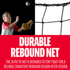 Franklin Sports Baseball Rebounder Net - 3-Way Baseball + Softball Pitchback Net + Fielding Trainer - Bounce Back Net For Fieldi