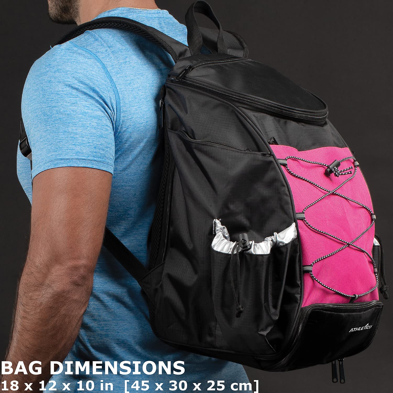 Athletico Pickleball Backpack - Pickleball Bags For Men Or Women Includes Pickleball Ball Holder (Pink)