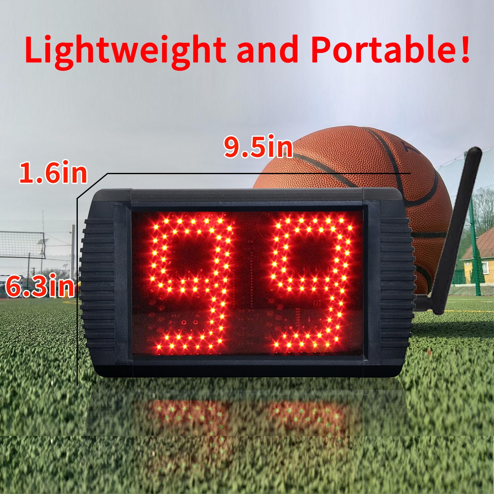Yz 5 Inch Led Custom Time 12/14/20/24/30 Seconds Shot Clock Countdown Timer Clock For Basketball Game, Portable Shot Clock Timer