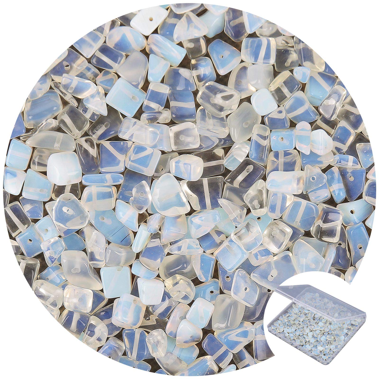 456 Pcs Natural Chip Stone Beads, 5-8Mm Irregular Multicolor Gemstones Loose Crystal Healing Opalite Rocks With Hole For Jewelry