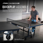 STIGA Carbon 15 - Carbon Series Indoor Ping Pong Table - 15mm Table Tennis Playfield, QuickPlay 10-Minute Assembly, Built-in Bal