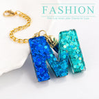 Letter Charm Accessories for Stanley Cup 1 PCS Cute Initial Keychain Handle Charm for Stanley Tumbler for Women Blue Letter M