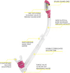 Cressi Panoramic Wide View Mask With Dry Snorkel Set, Clear Pink