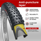 Fincci Pair 29 X 2.25 Inch Bike Tires 57-622 Foldable 60 Tpi With Nylon Protection For Mountain Enduro Gravel Mtb Hybrid Bicycle