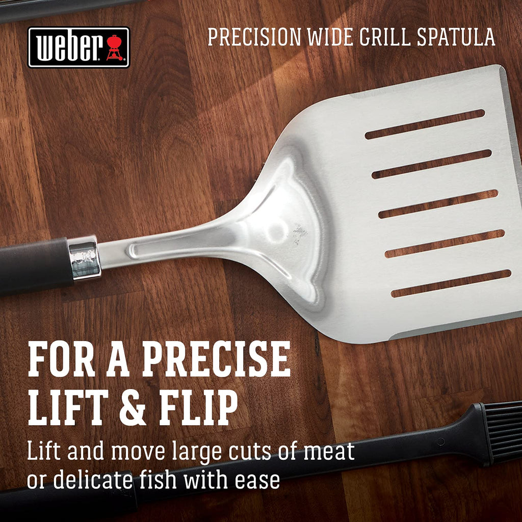 Weber Precision Grill Wide Spatula, Silverblack