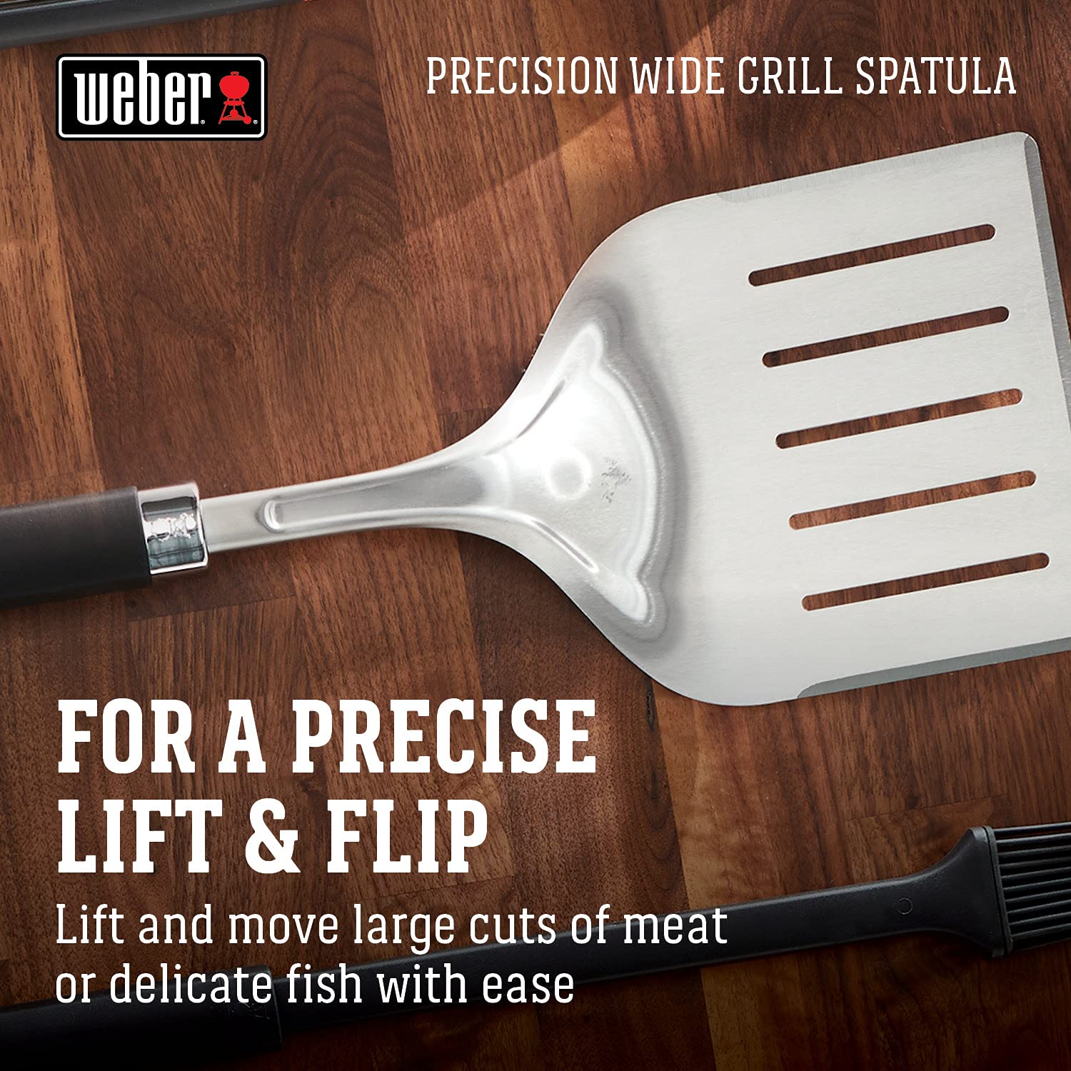 Weber Precision Grill Wide Spatula, Silverblack