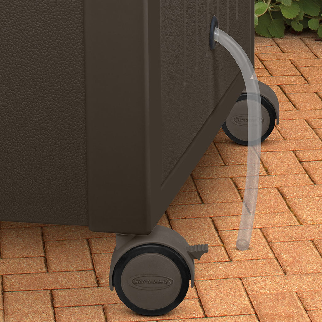 Suncast Patio Garbage Waste Trash Can Bundled W/ Patio Cooler W/ Cabinet & Wire Basket