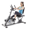 Marcy Magnetic Recumbent Exercise Bike With 8 Resistance Levels Ns-40502R,Grey