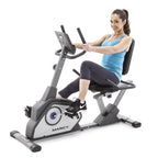 Marcy Magnetic Recumbent Exercise Bike With 8 Resistance Levels Ns-40502R,Grey