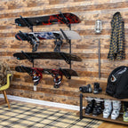 Storeyourboard Adjustable Snowboard Storage Rack, Wall Mount 4 Board Display