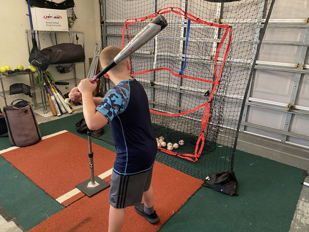 Hitzem: Baseball Net & Softball Net - Hitting/Pitching Net - Practice Batting Net Attaches And Hangs On Garage Door - Hitting Ne