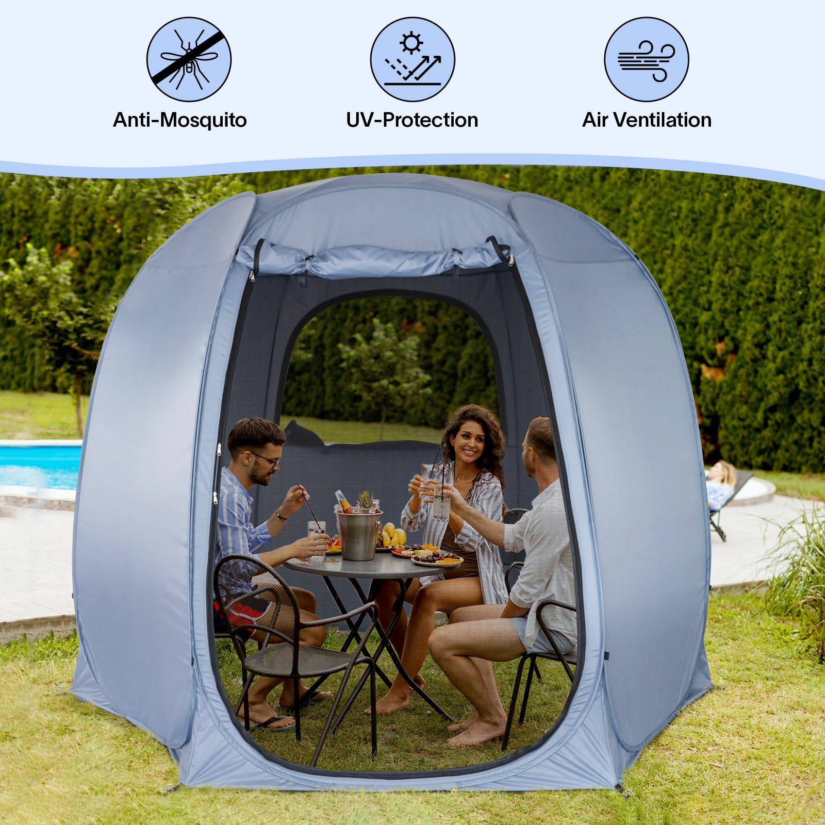 Alvantor Pop Up Screen Tent House Room Instant Outdoor Camping Canopy Sun Shelter Gazebo For Patio, Backyard & Deck, Privacy Ten