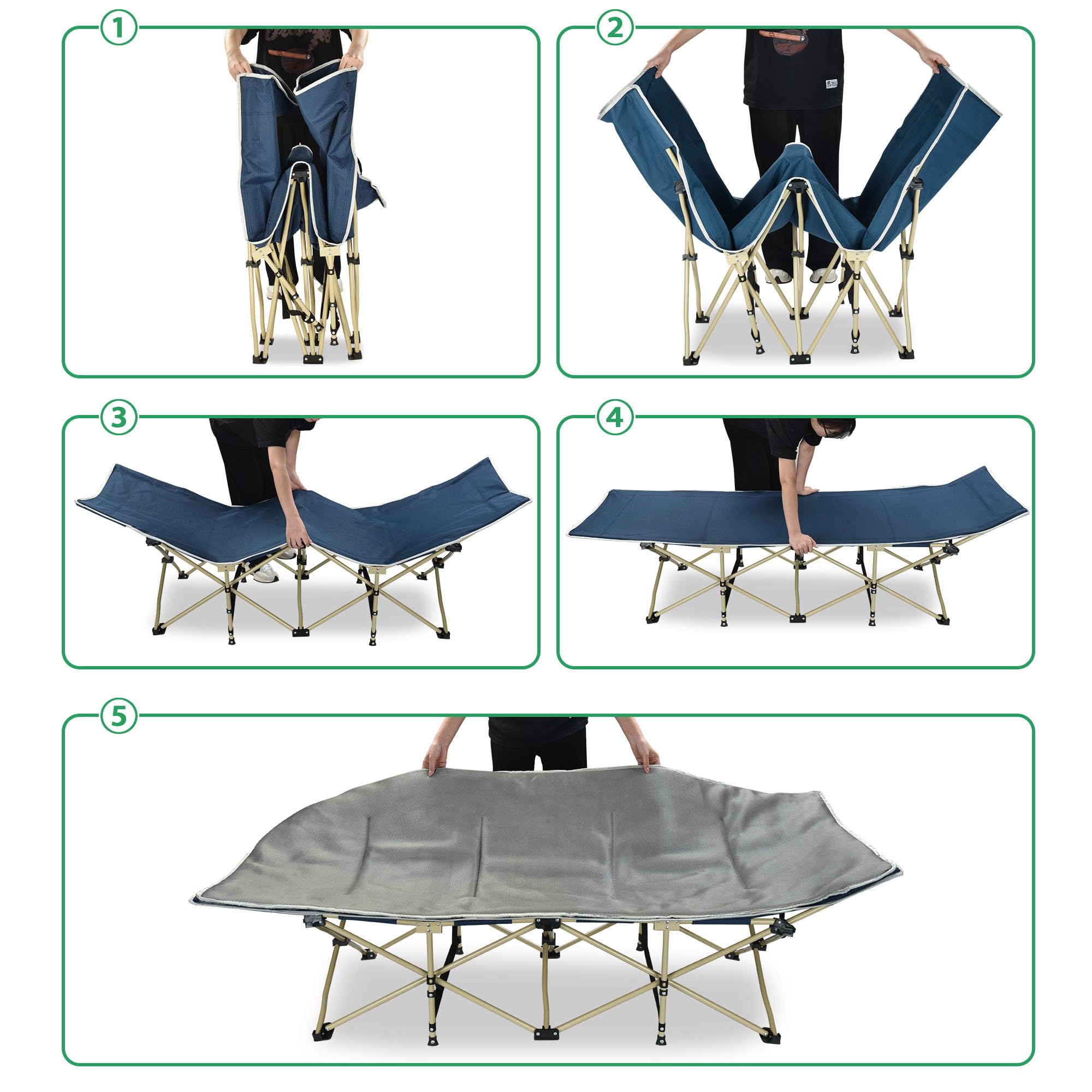 Yescom Potable Collapsible Camping Cot Bed Carry Bag For Travel Home Office Nap Outdoor