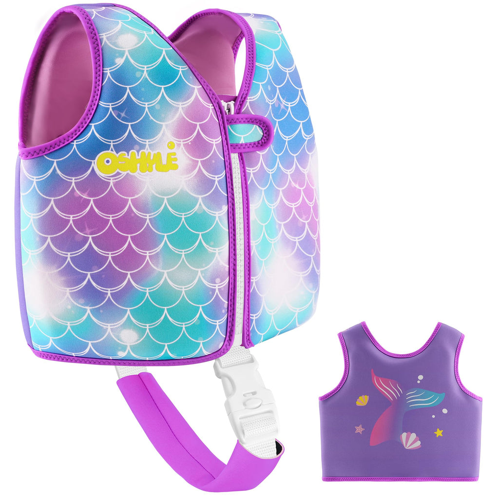 Oshyle Children'S Girls Boys Swimming Vest For Toddlers With Adjustable Safety Straps Age 1-9 (Mermaids, S(1-3))
