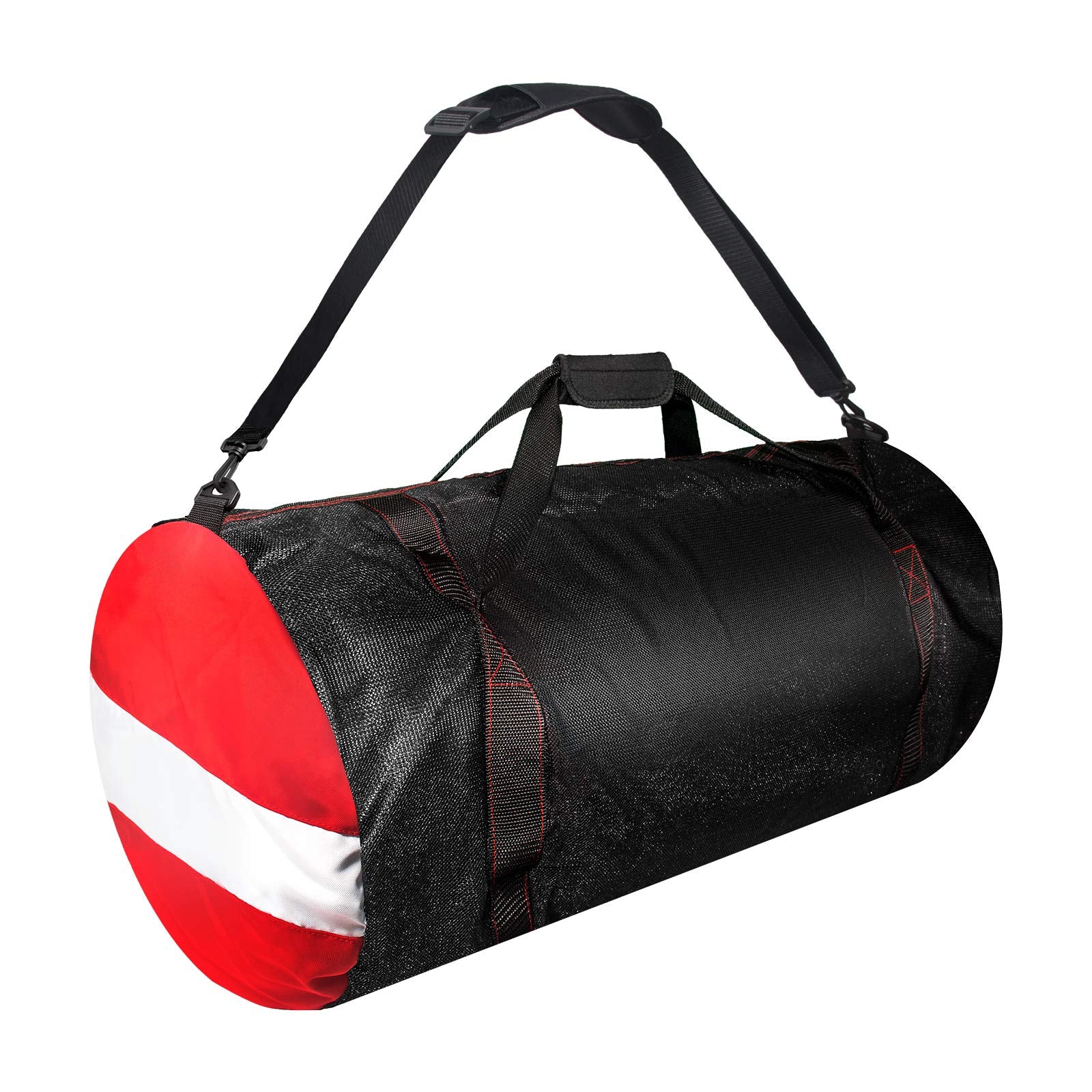 Mesh Dive Duffel Bag, Extra Large Sport Beach Bags with Adjustable Shoulder Strap, Totes and Zipper for Gym Gear, Sports Balls, 