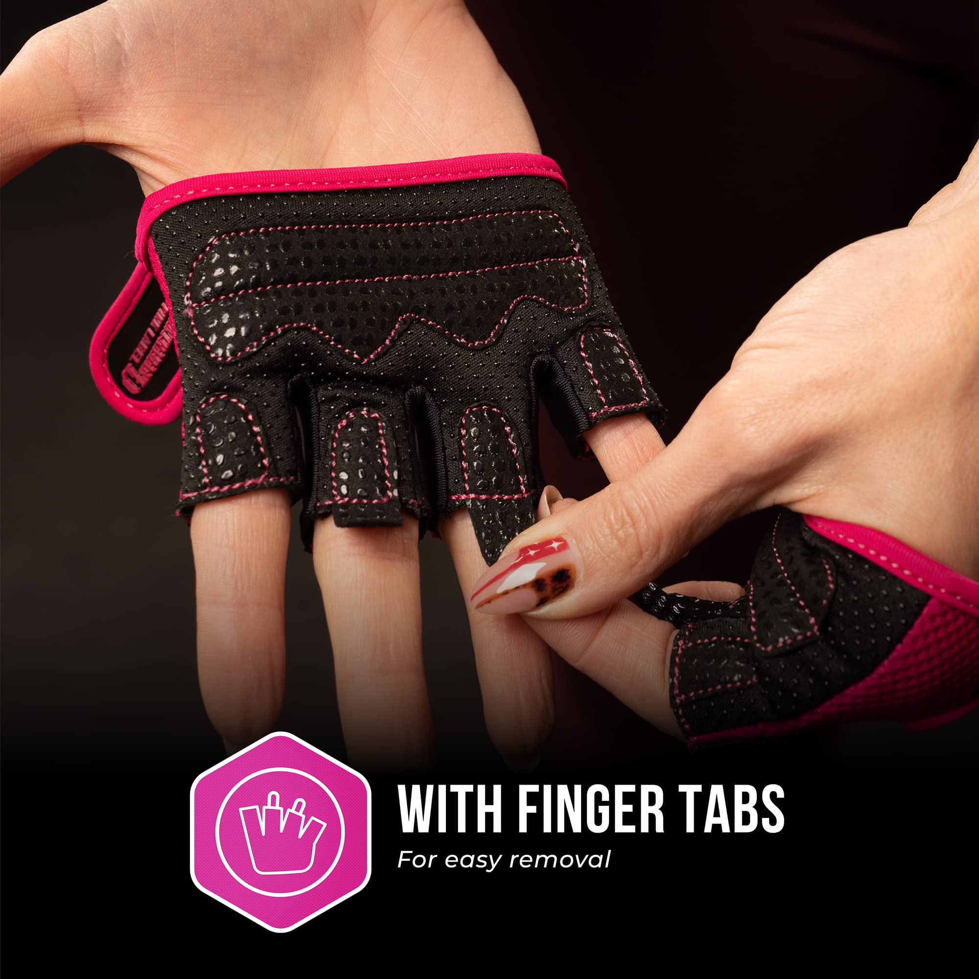 Contraband Pink Label 5537 Womens Micro Weight Lifting Gloves W/ Grip-Lock Silicone Padding (Pair) - Minimalist Half Gloves - Ap