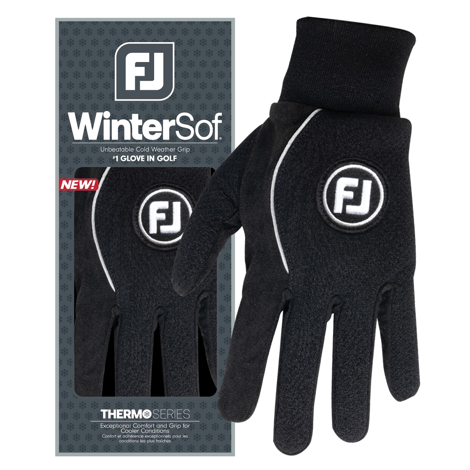 FootJoy Womens WinterSof Golf Glove, Black, Small, Pair