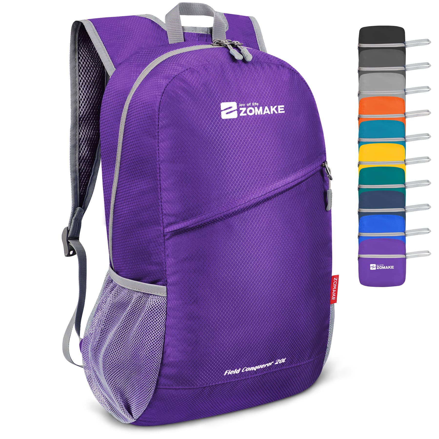 ZOMAKE Lightweight Packable Backpack 20L - Foldable Backpack Small Daypack Hiking Backpack Water-Resistant Day Bag for Travel(Pu