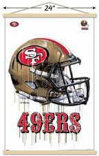 Trends International Nfl San Francisco 49Ers - Drip Helmet 20 Wall Poster, 22.375'' X 34'', Print And Beechwood Hanger Bundle