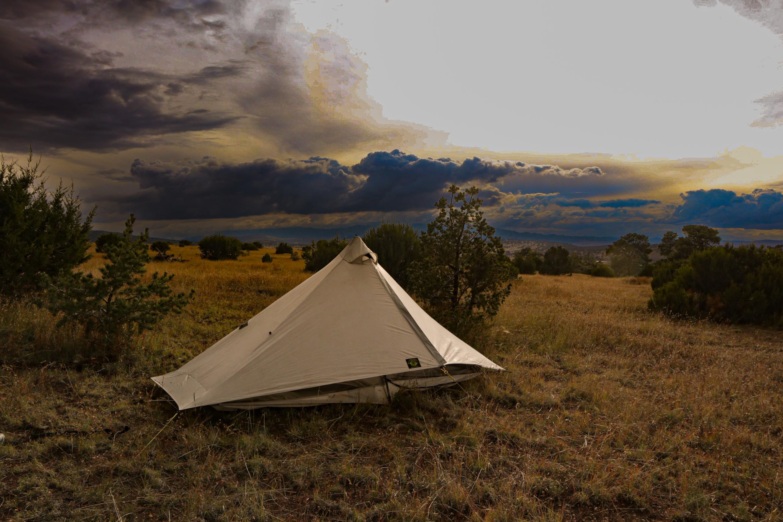 Six Moon Designs Lunar Solo Gray 1 Person Ultralight Tent. 26 Oz. Backpacking Tent. 100% Silicone Coated Polyester Material For