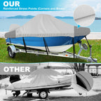 Boatpro Waterproof Center Console Boat Cover 16-18Ft, Heavy Duty 1300D Marine Grade Polyester Canvas 16' 17 Ft 18 Foot Boat Cent