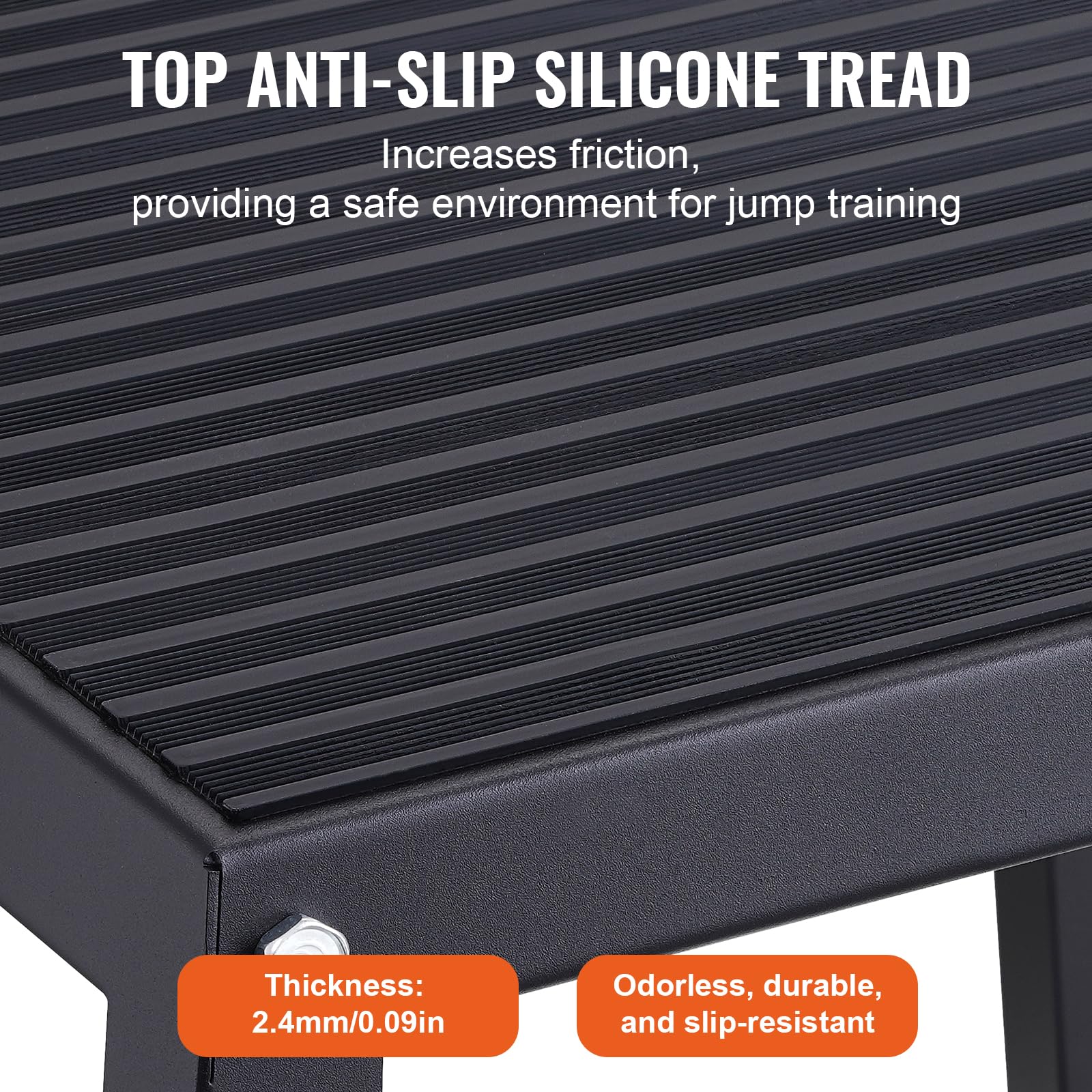 Vevor Plyometric Jump Box, 12 Inch Plyo Box, Steel Plyometric Platform And Jumping Agility Box, Anti-Slip Fitness Exercise Step