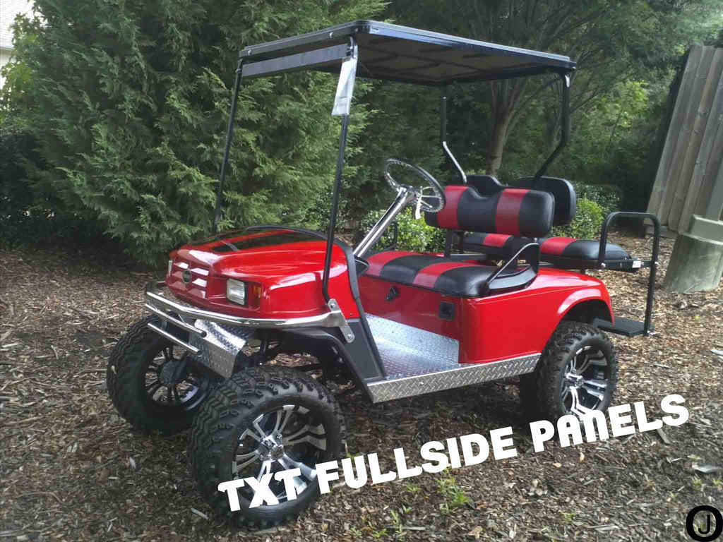 Ezgo Txt Golf Cart Polished Aluminum Diamond Plate Rocker Panel Set