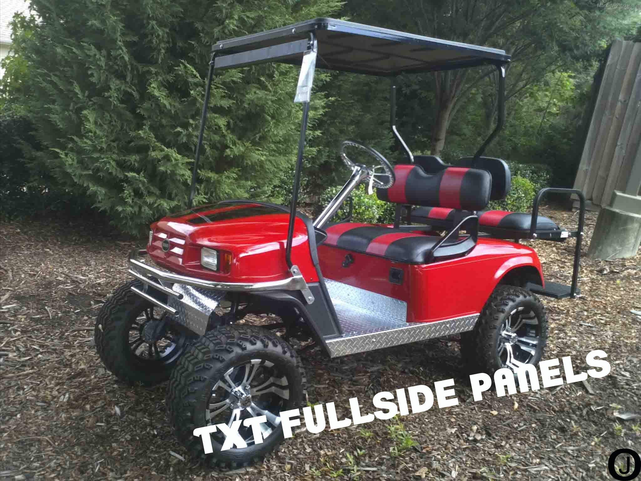 Ezgo Txt Golf Cart Polished Aluminum Diamond Plate Rocker Panel Set