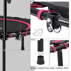 Songmics 40 Inches Mini Fitness Trampoline, Fitness Rebounder With Adjustable Handrail, Foldable Trampoline For At-Home Workout,