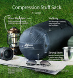 Litume Compression Stuff Sack, Water Resistant Lightweight Sleeping Bag Compression Sack With Drawstring Closure For Camping, Hi