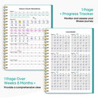 Fitness Workout Journal For Women & Men, A5(5.5'' X 8.2'') Workout Log Book Planner For Tracking, Progress, And Achieving Your W
