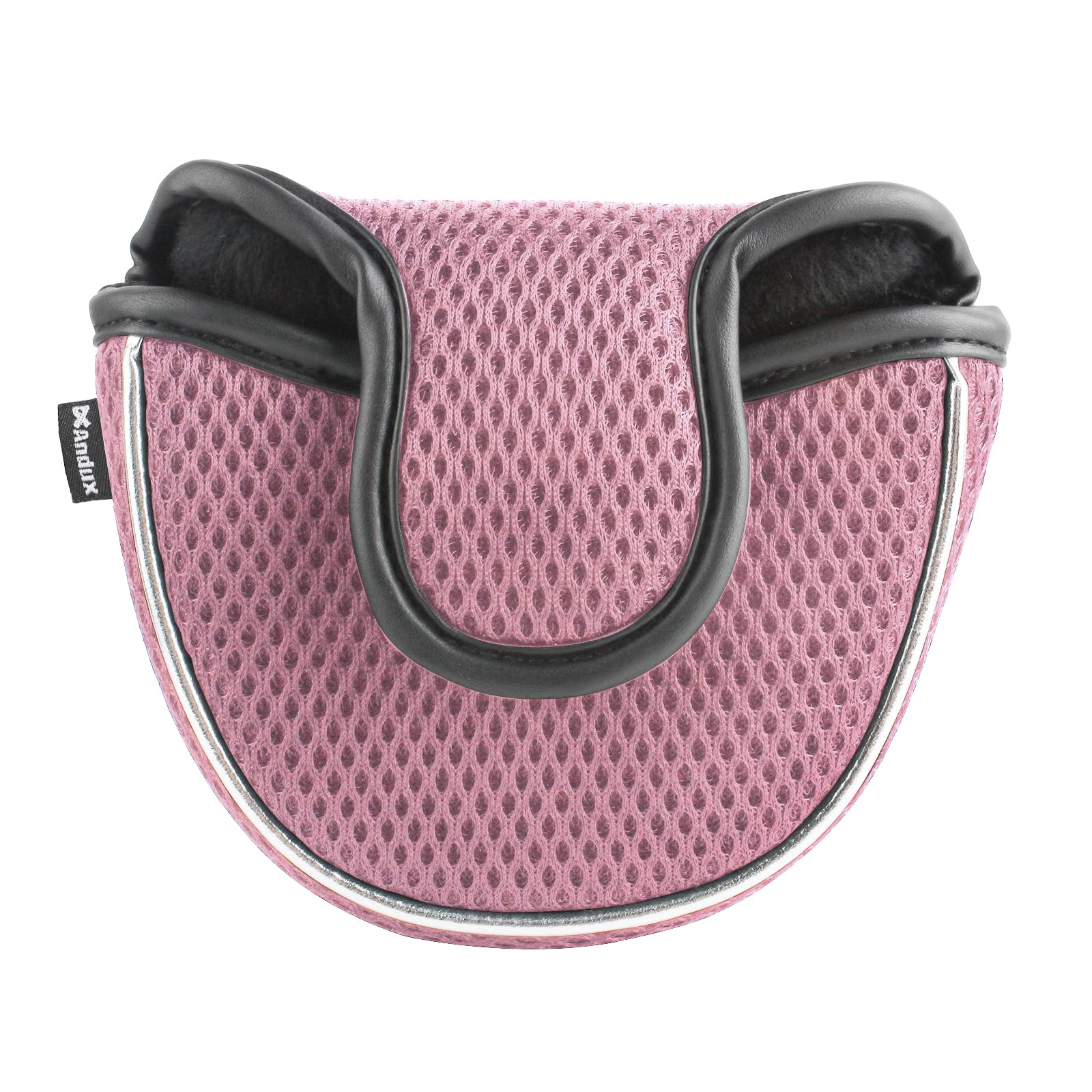 Andux Mesh Mallet Putter Cover Golf Putter Head Covers Pink, Semicircle