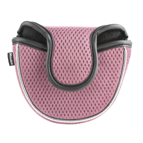 Andux Mesh Mallet Putter Cover Golf Putter Head Covers Pink, Semicircle