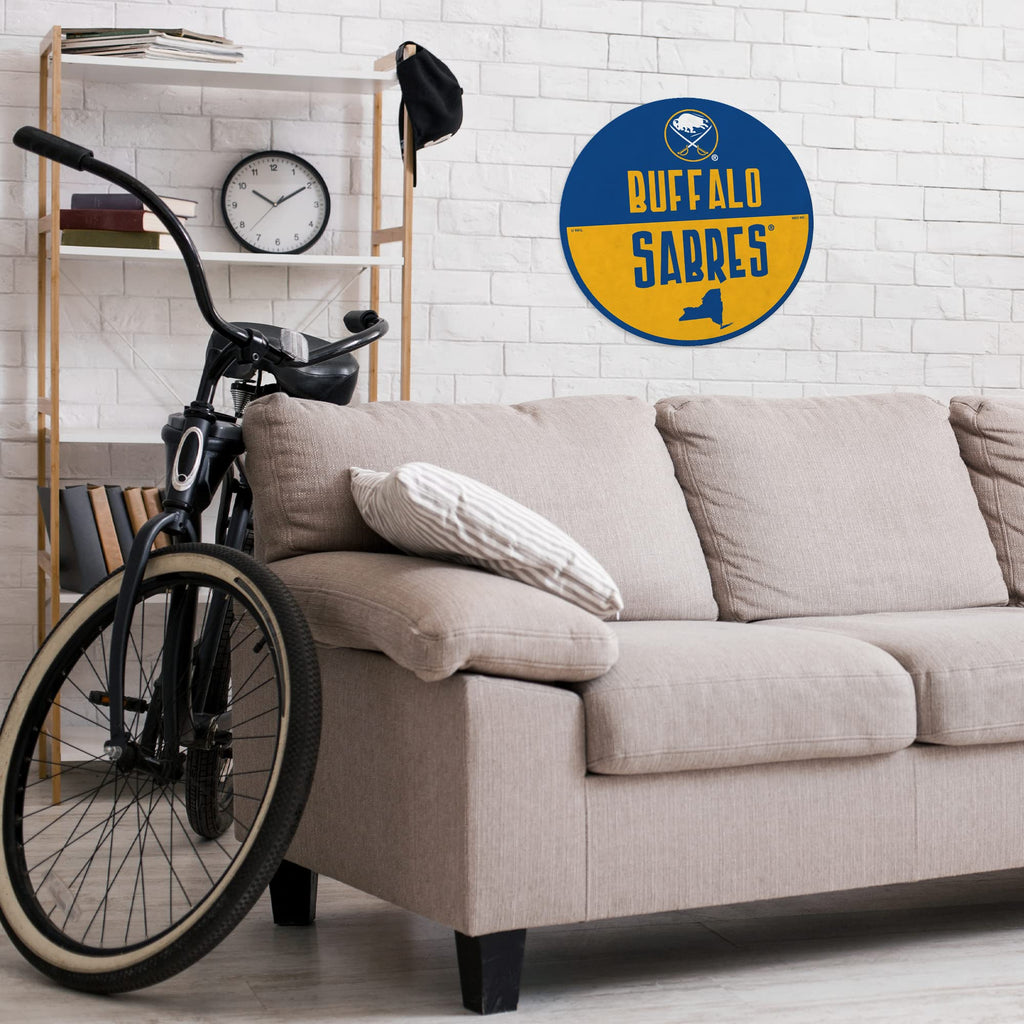 Rico Industries Nhl Buffalo Sabres Classic Shape Cut Pennant - Home And Living Room D  Cor - Soft Felt Ez To Hang, 18X0.10X18