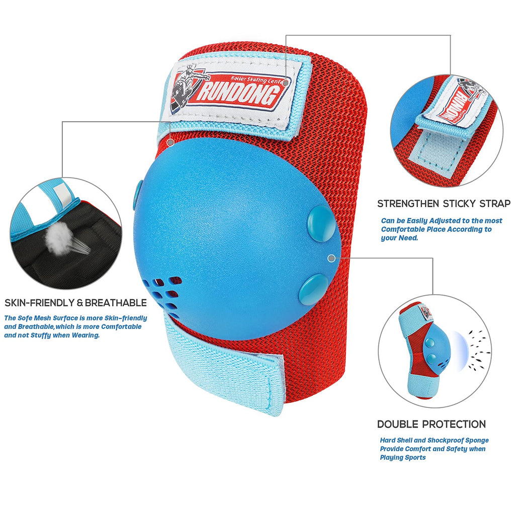 Sohour Home Knee Pads For Kids Elbow Pads Wrist Guards Set Child Protective Gear Set, For 3-15 Years Child Roller Skates, Cyclin