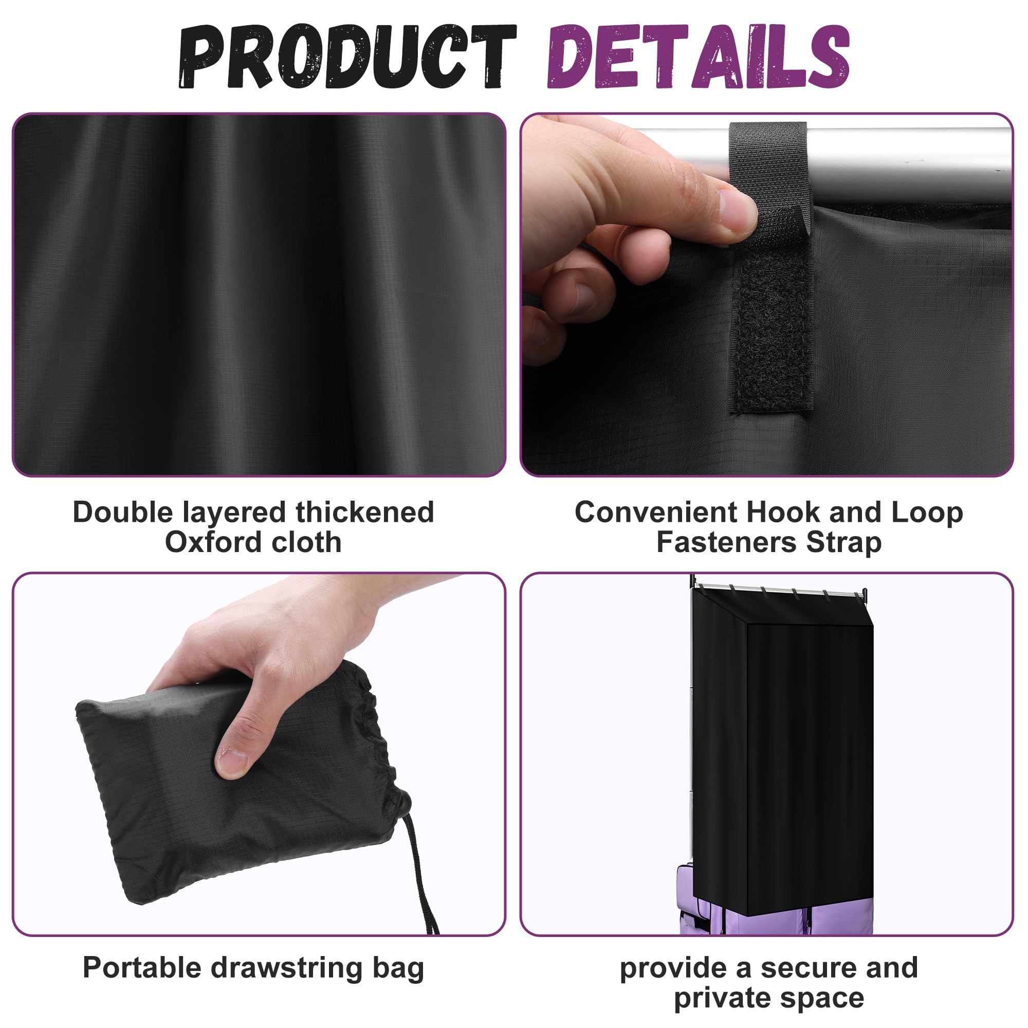 Runnico Three Sides Privacy Curtain For Dance Bag, Portable Dancer Changing Curtain With Storage Bag, Backstage Privacy Changing